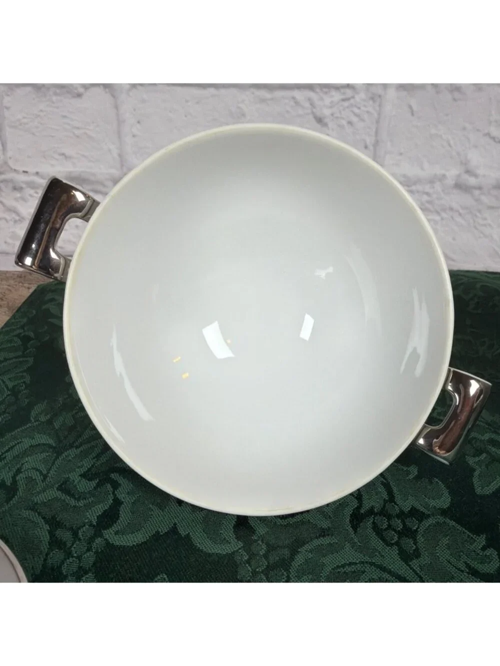 Vintage Sango Platina Sugar Bowl Lid Creamer Set  Japan MCM White Gray Platinum - Picture 7 of 16